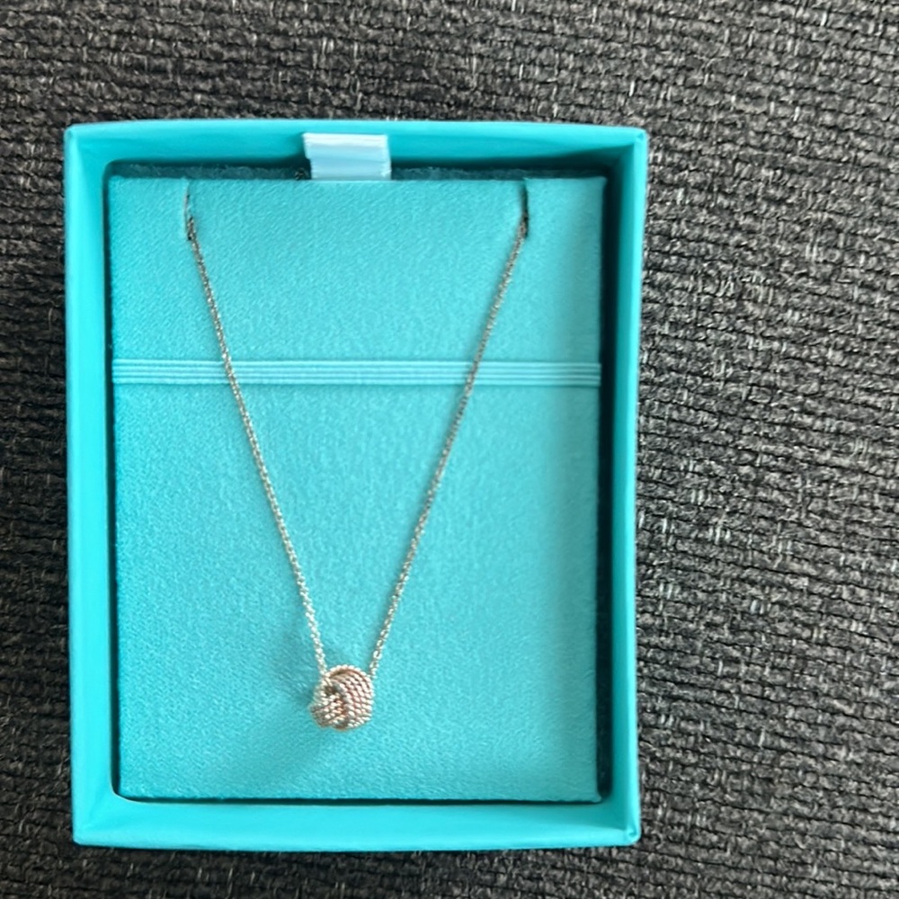 Tiffany & Co. 925 Sterling Silver Mesh Knot Pendant Necklace